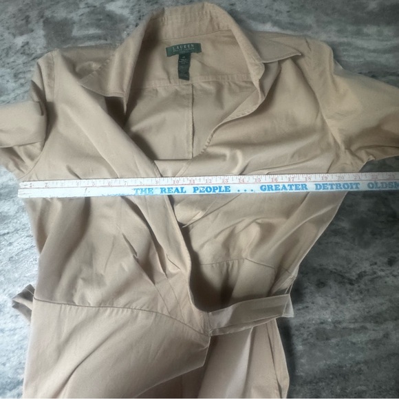 Lauren Ralph Lauren - Stretch-Cotton Blend Wrap Shirtdress Size 14 - Picture 6 of 8